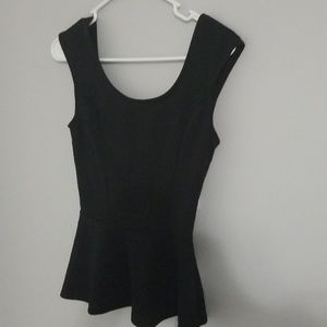 Sleveless peplum top w/bow, size S, EUC
